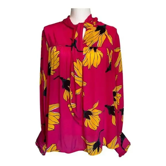 Anthropologie Dhruv Kapoor Frida Floral Tunic Top Women’s Size Medium - Picture 6 of 13